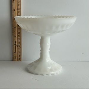 Vintage Jeannette White Milk Glass Compote / Candy Dish